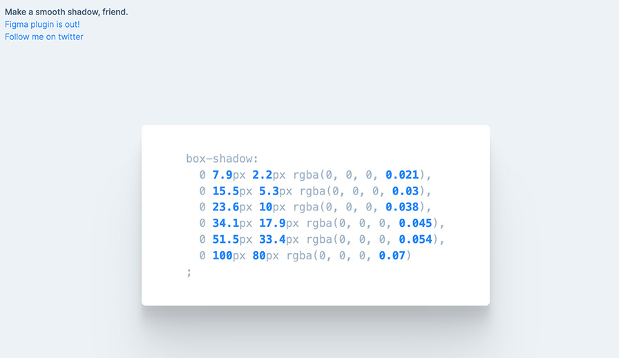 Smooth Shadow- 柔順的CSS 陰影產生器 網路資源 DeTools 工具死神